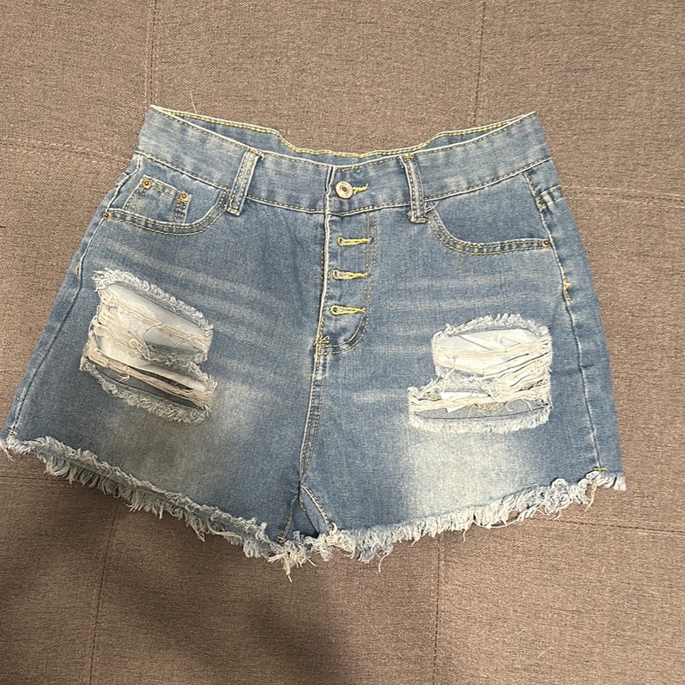 Denim Distressed Women Shorts